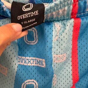 Overtime Kids' Vibrant Blue and Red Casual Shorts